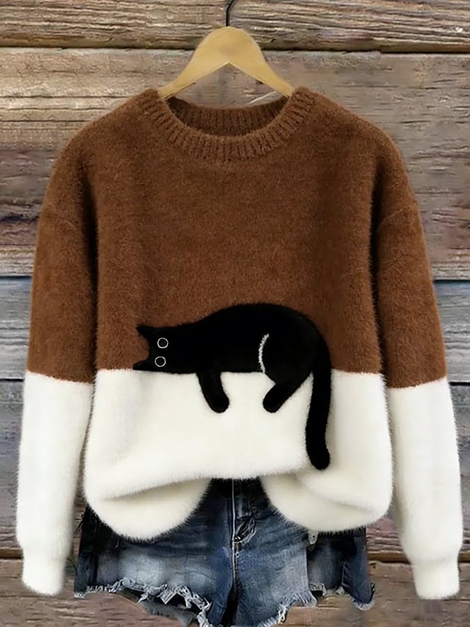 PCP | Pull Oversize Élégant avec Chat Armelle
