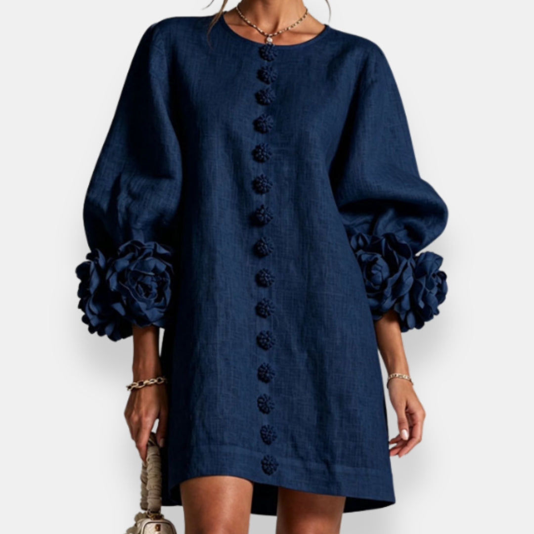 Marcelle | Robe à fleurs en relief