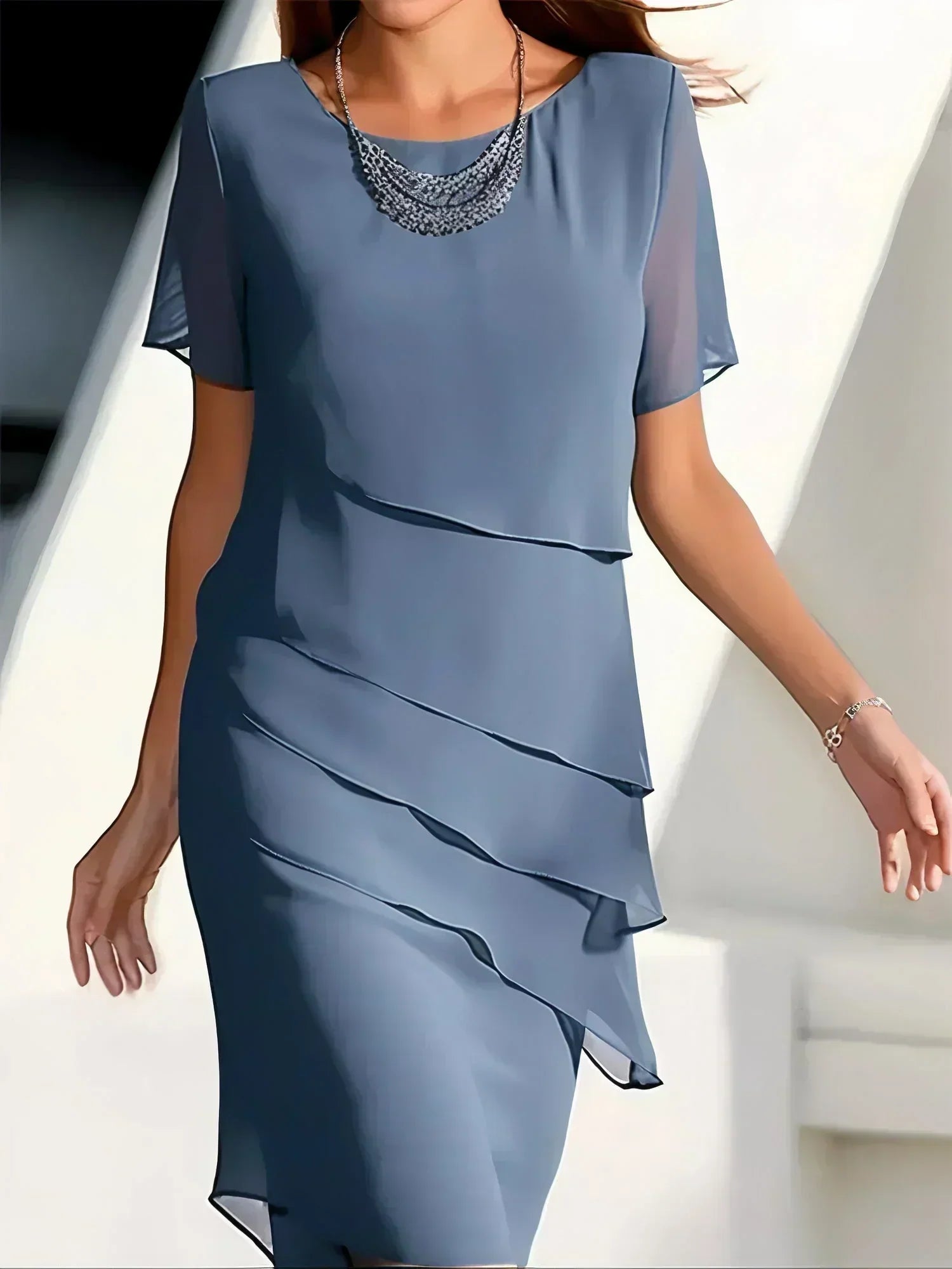 Aria - Robe en Chiffon Superposée Intemporelle