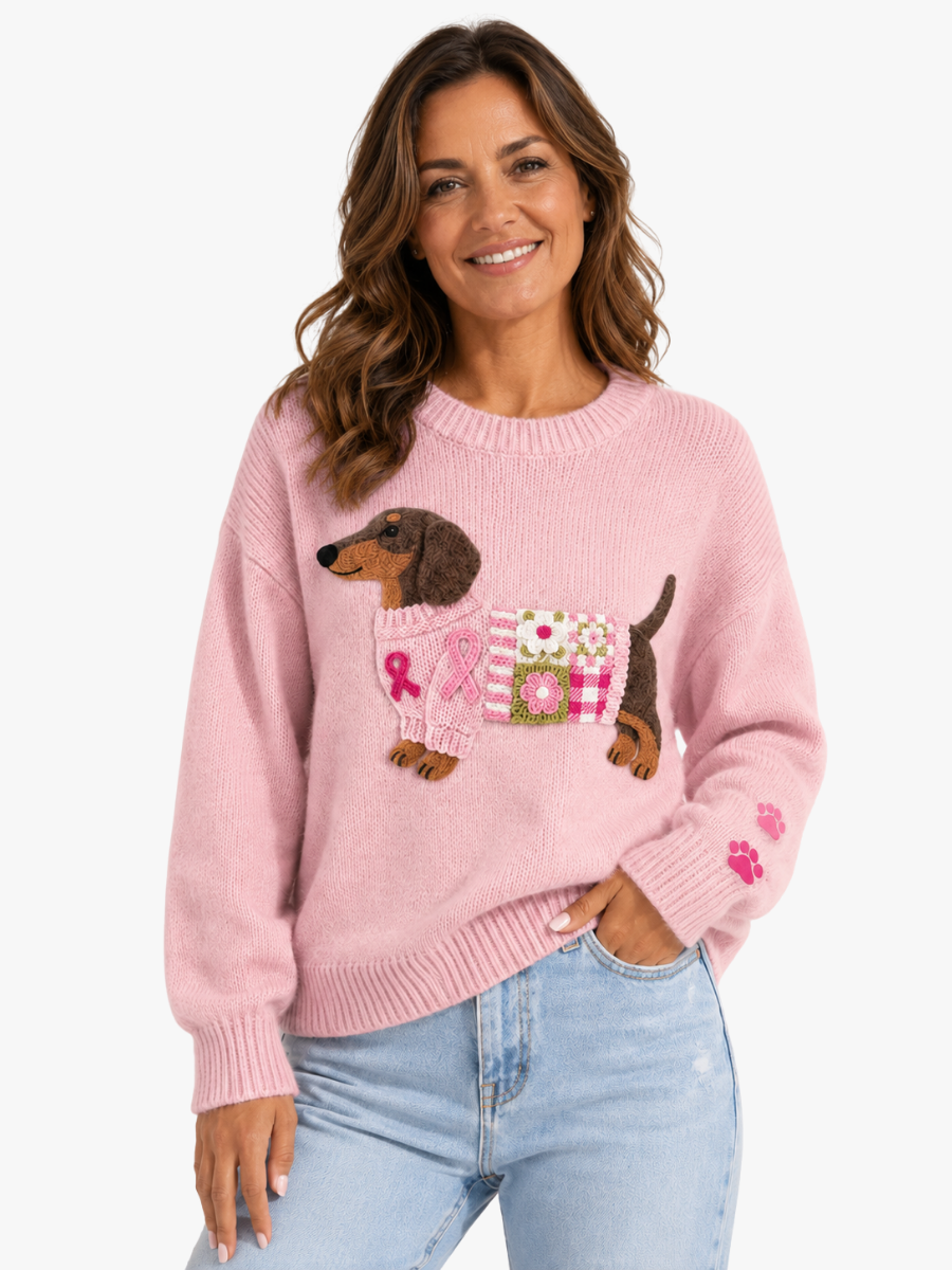 Paola | Pull En Maille Motif Teckel