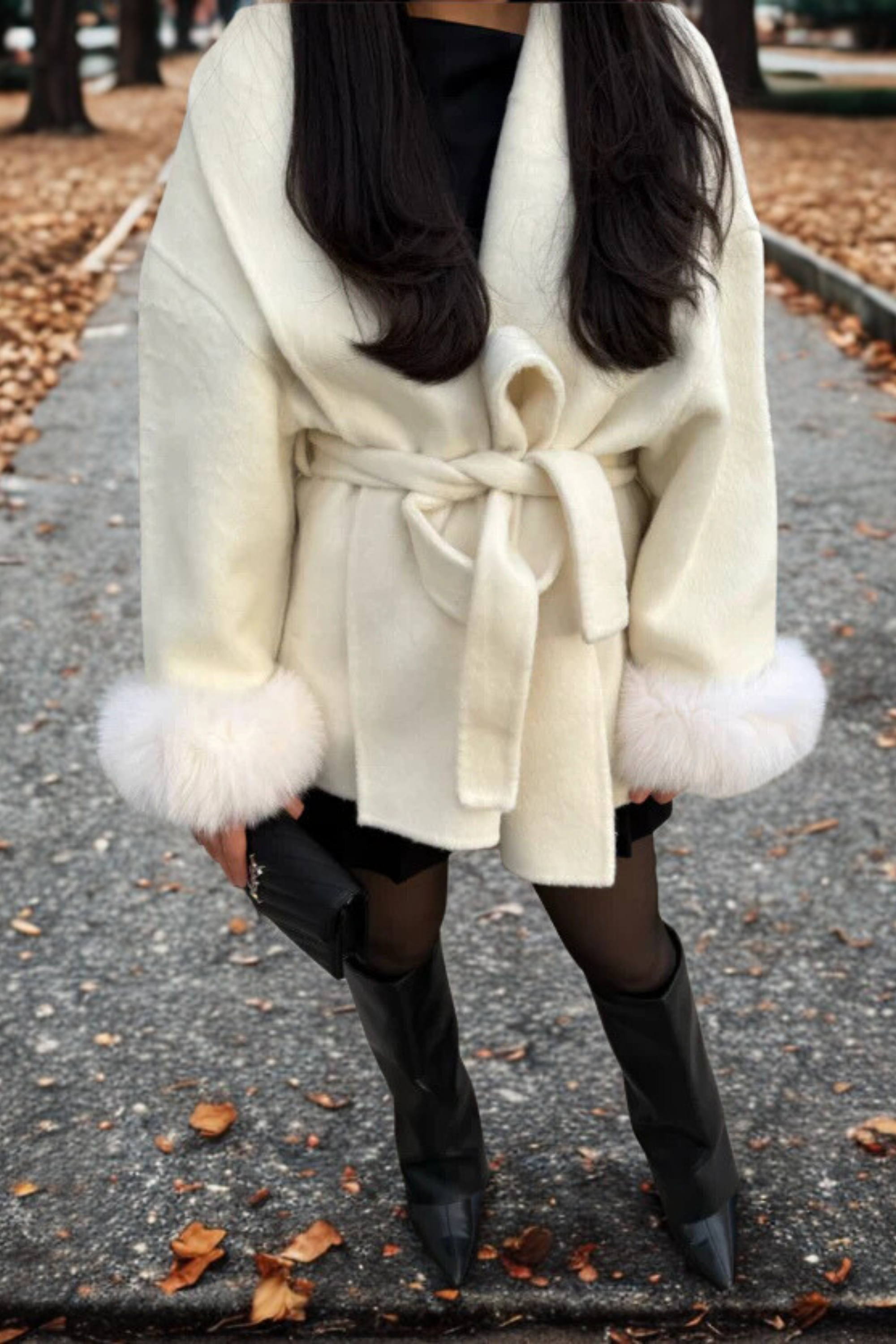MANTEAU EN FOURRURE SYNTHÉTIQUE
