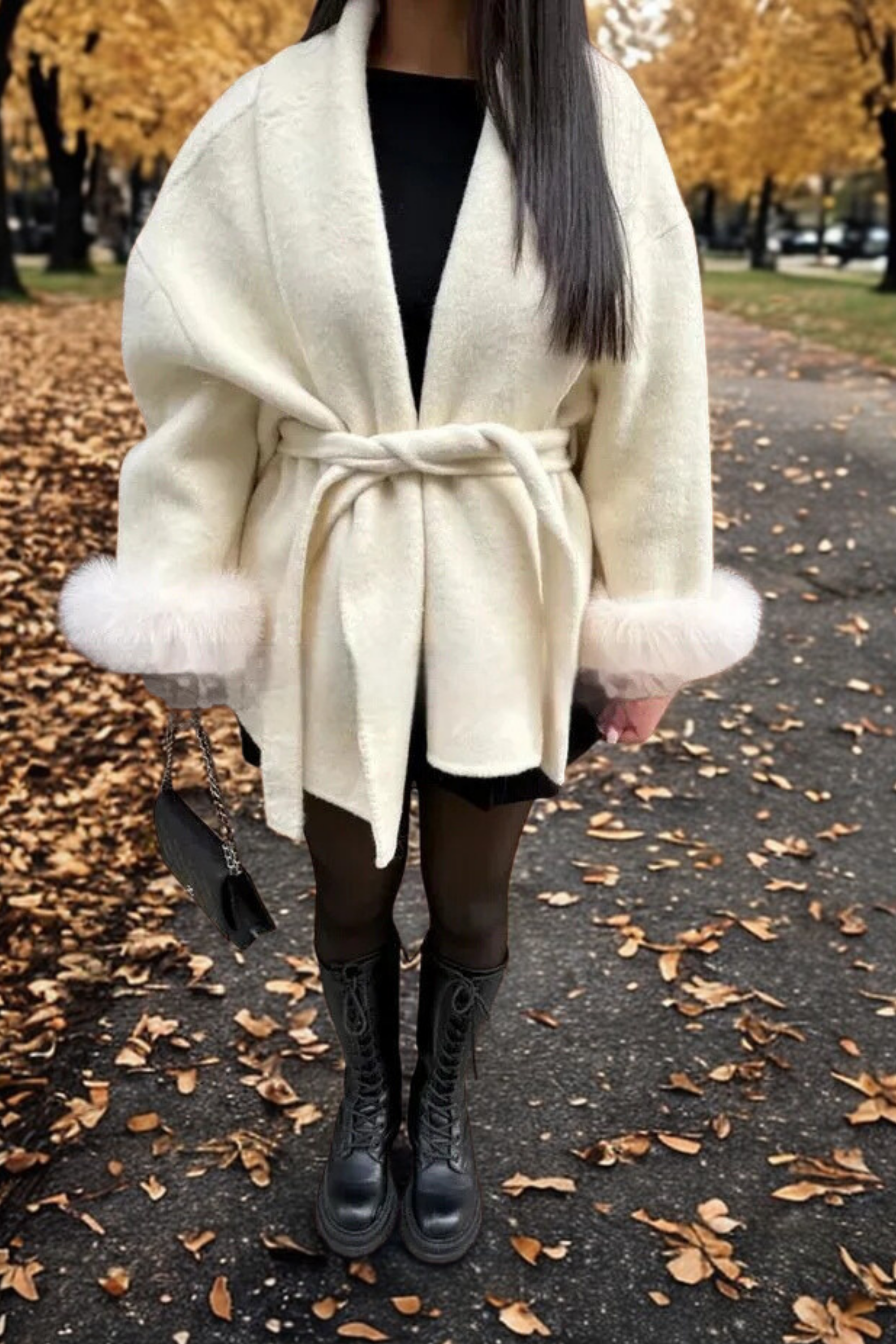 MANTEAU EN FOURRURE SYNTHÉTIQUE