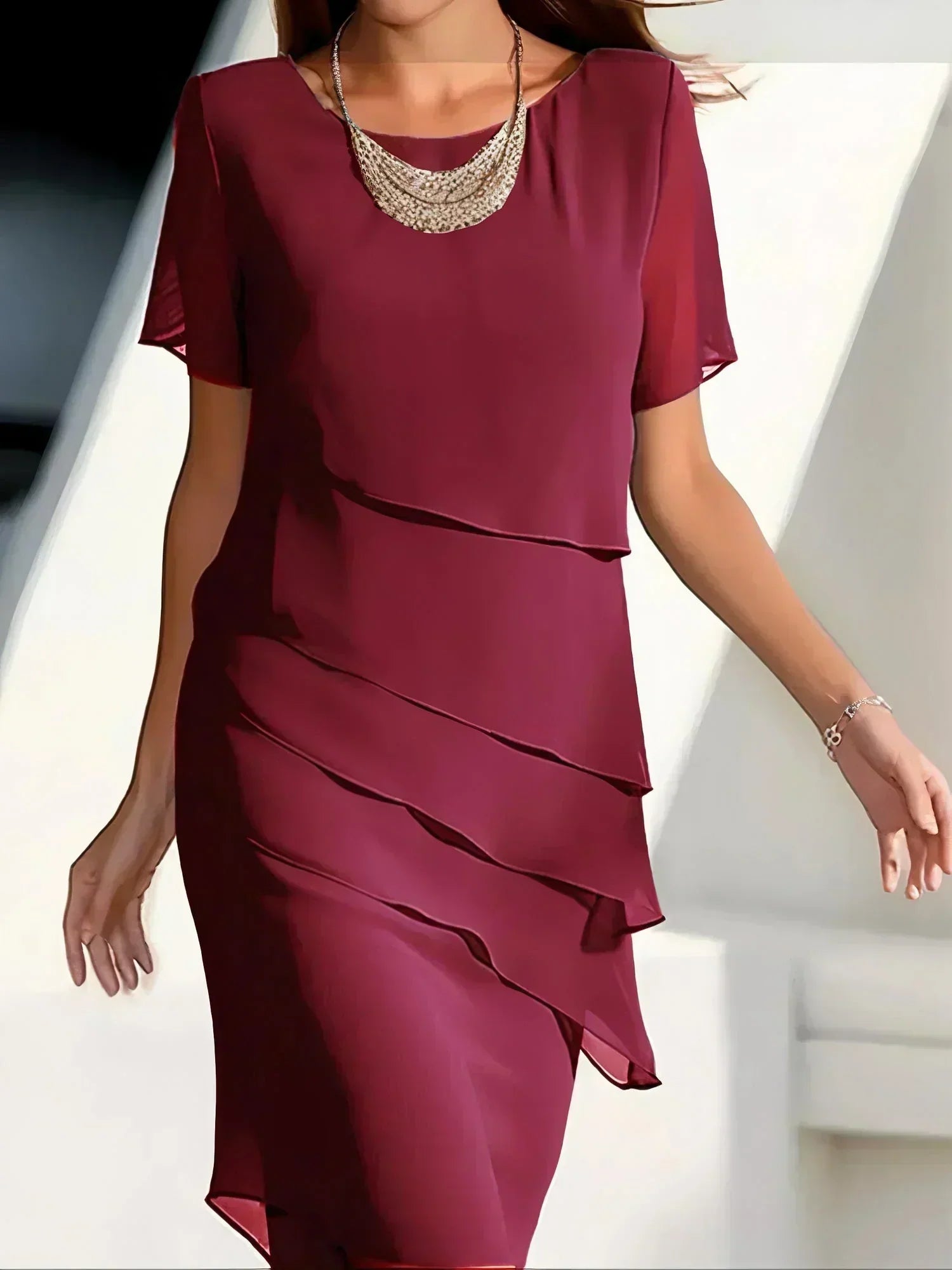 Aria - Robe en Chiffon Superposée Intemporelle