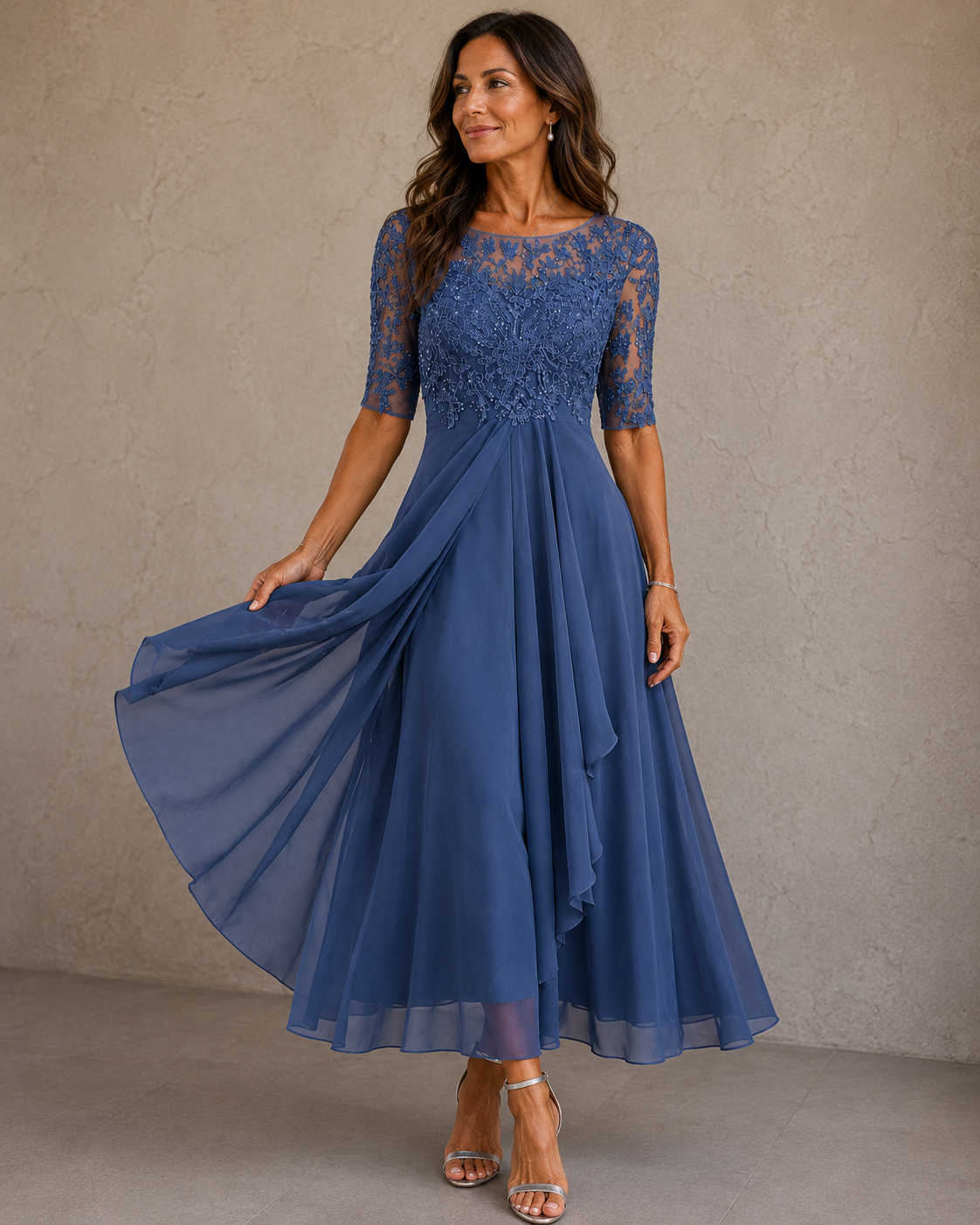 Abella™ | Robe en Dentelle et Chiffon