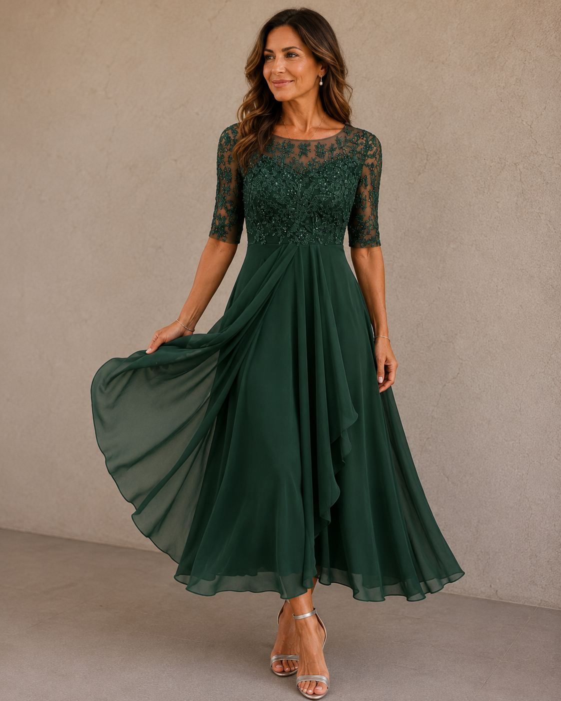 Abella™ | Robe en Dentelle et Chiffon
