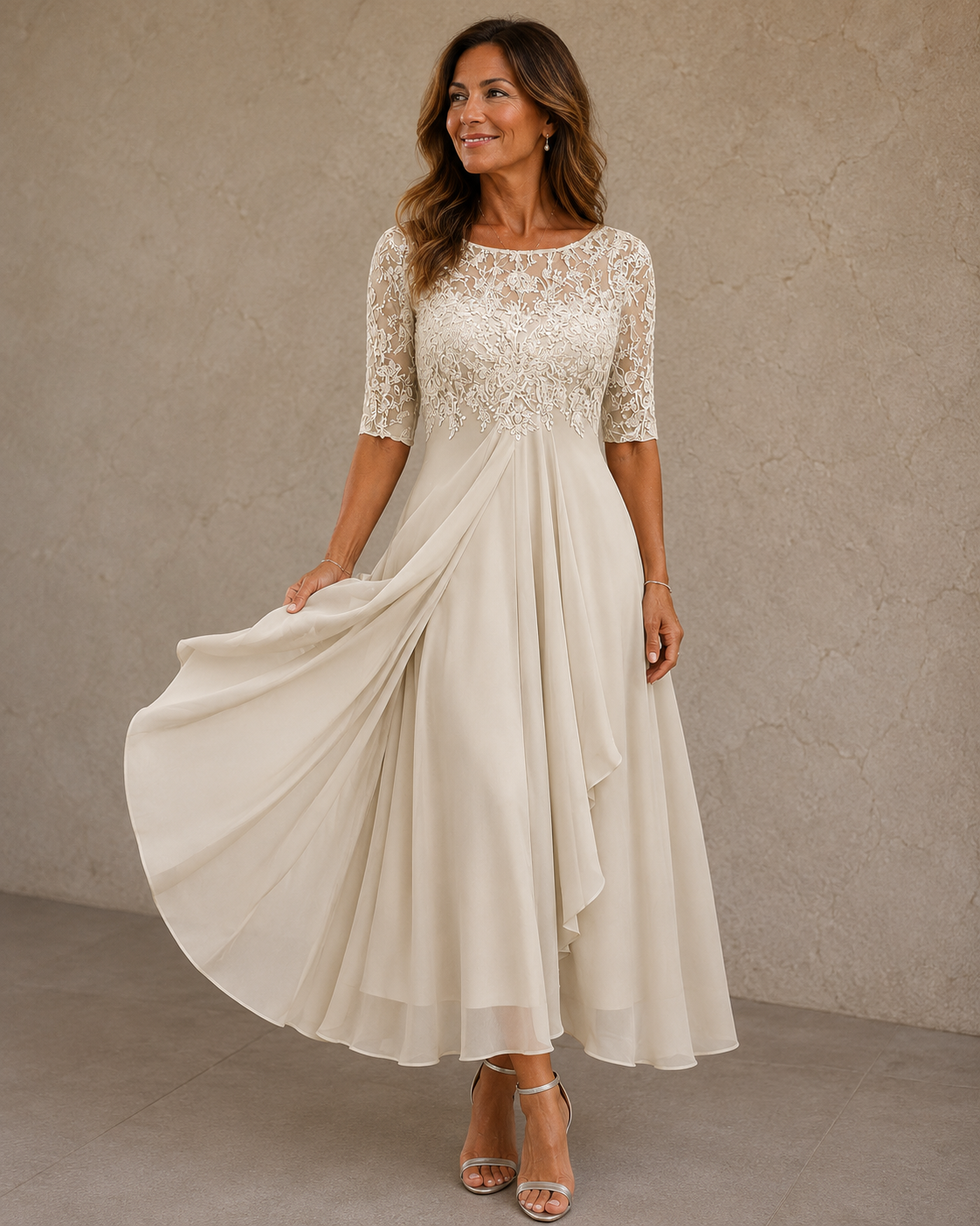 Abella™ | Robe en Dentelle et Chiffon