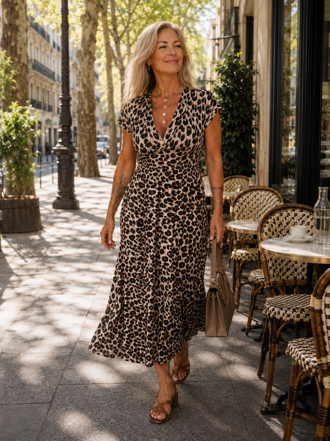 Nathalie - Robe Midi Léopard