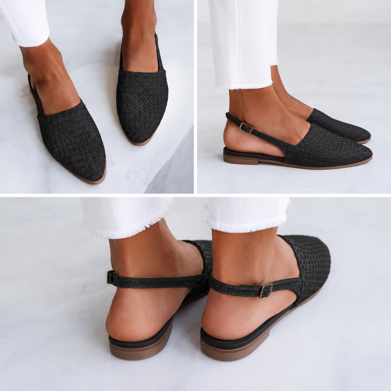 Simone | Mocassins Tressés à Bride Arrière