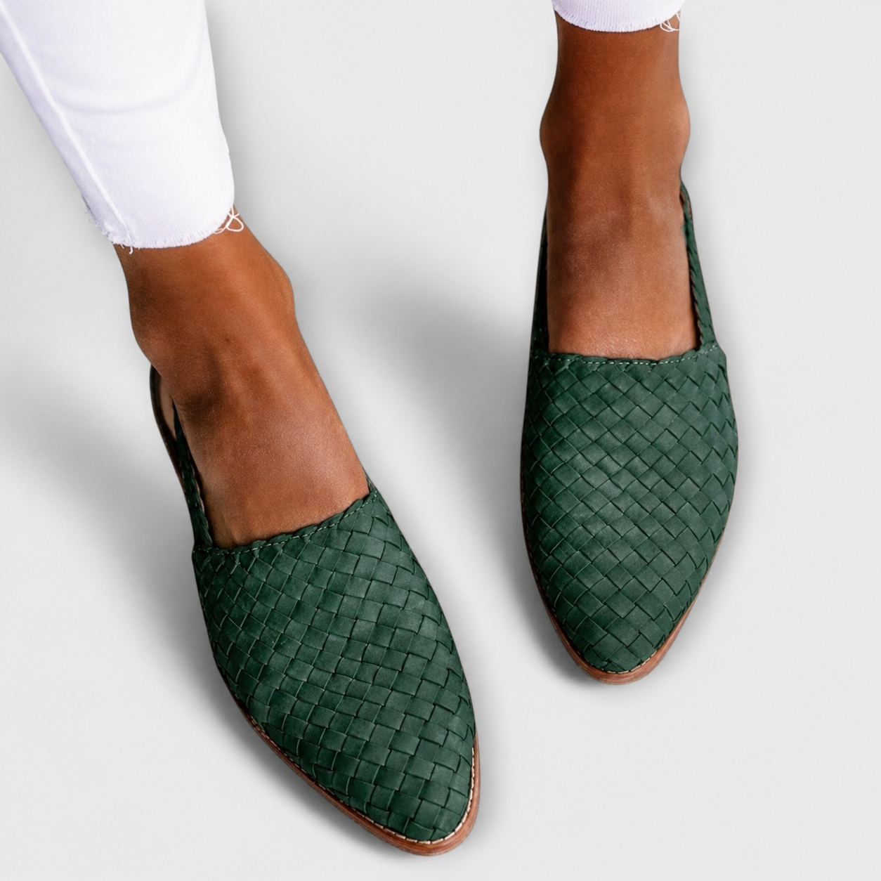 Simone | Mocassins Tressés à Bride Arrière