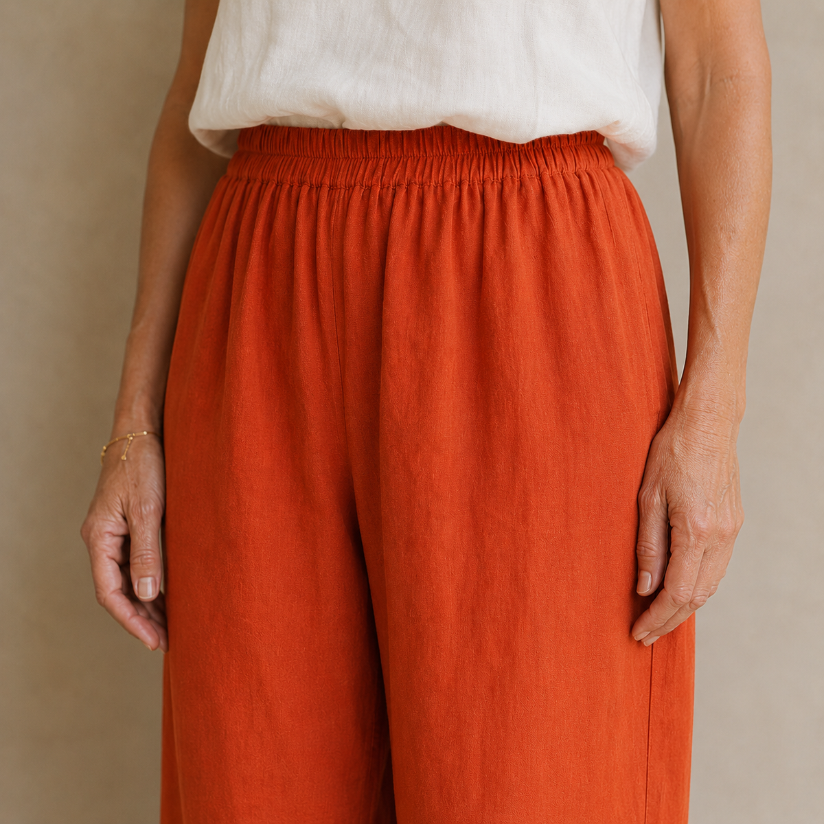 Amalia™ - Pantalon fluide en coton et lin