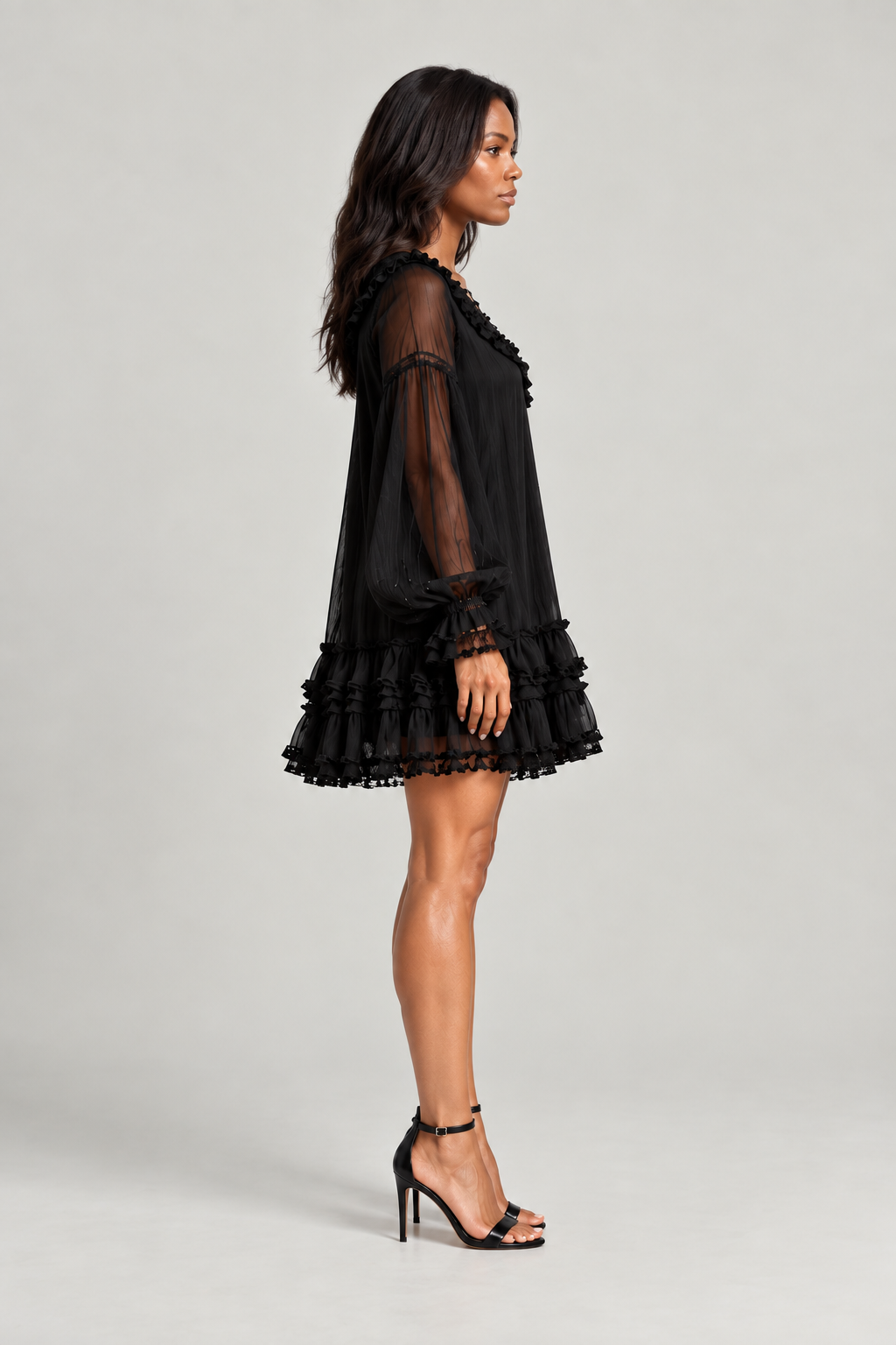 Viviane | Robe fluide à volants