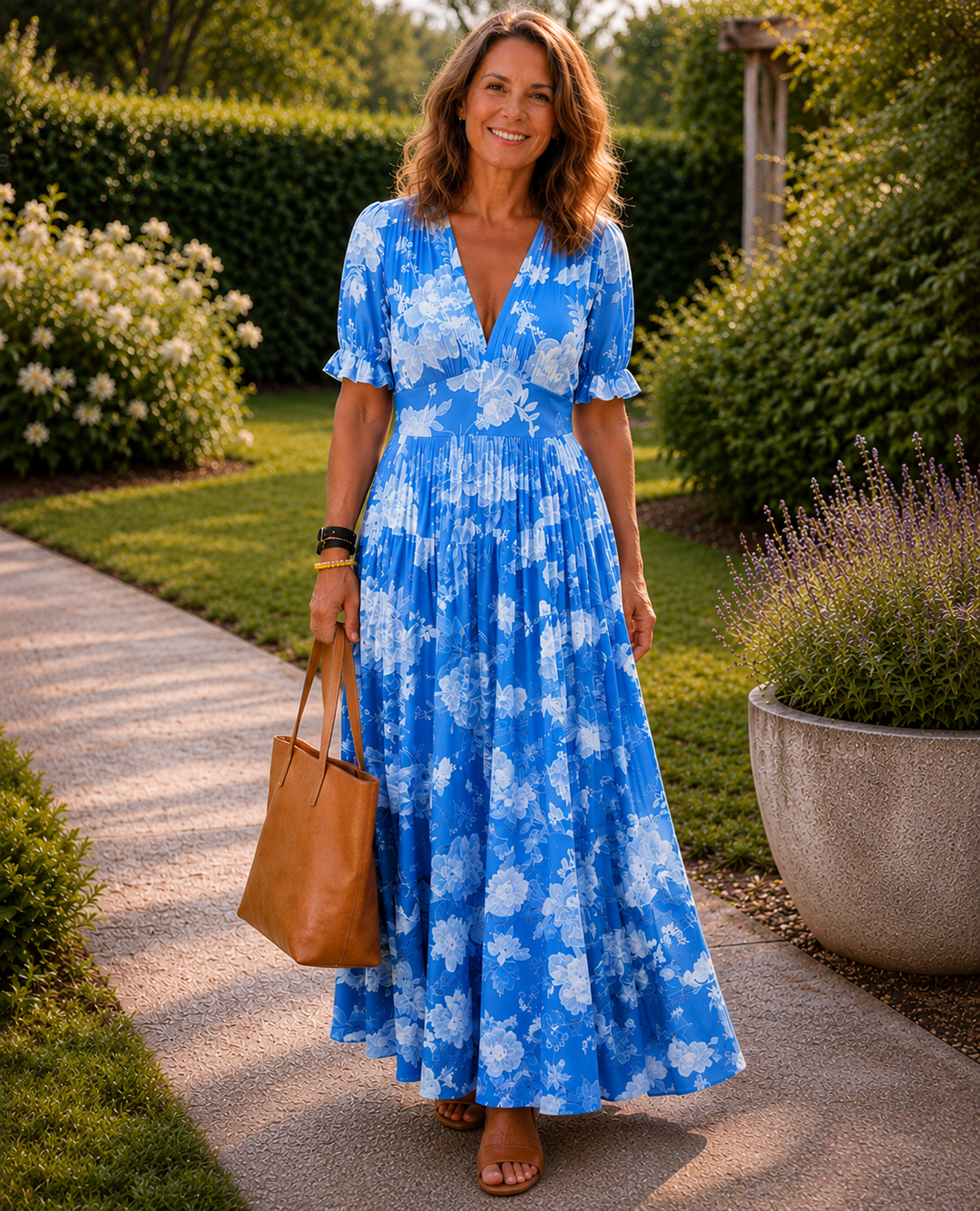 Adèle™ | Robe midi fleurie élégante