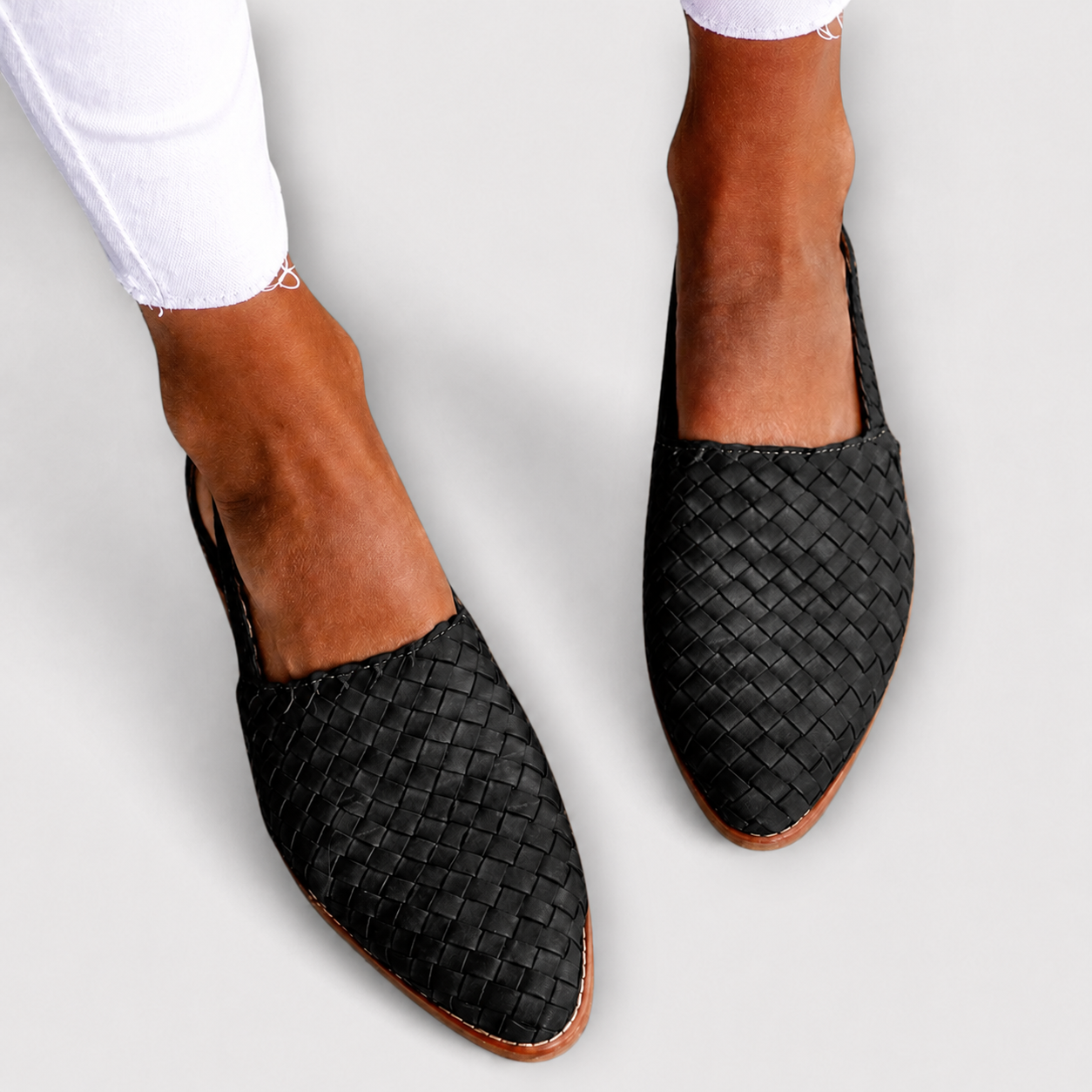 Simone | Mocassins Tressés à Bride Arrière