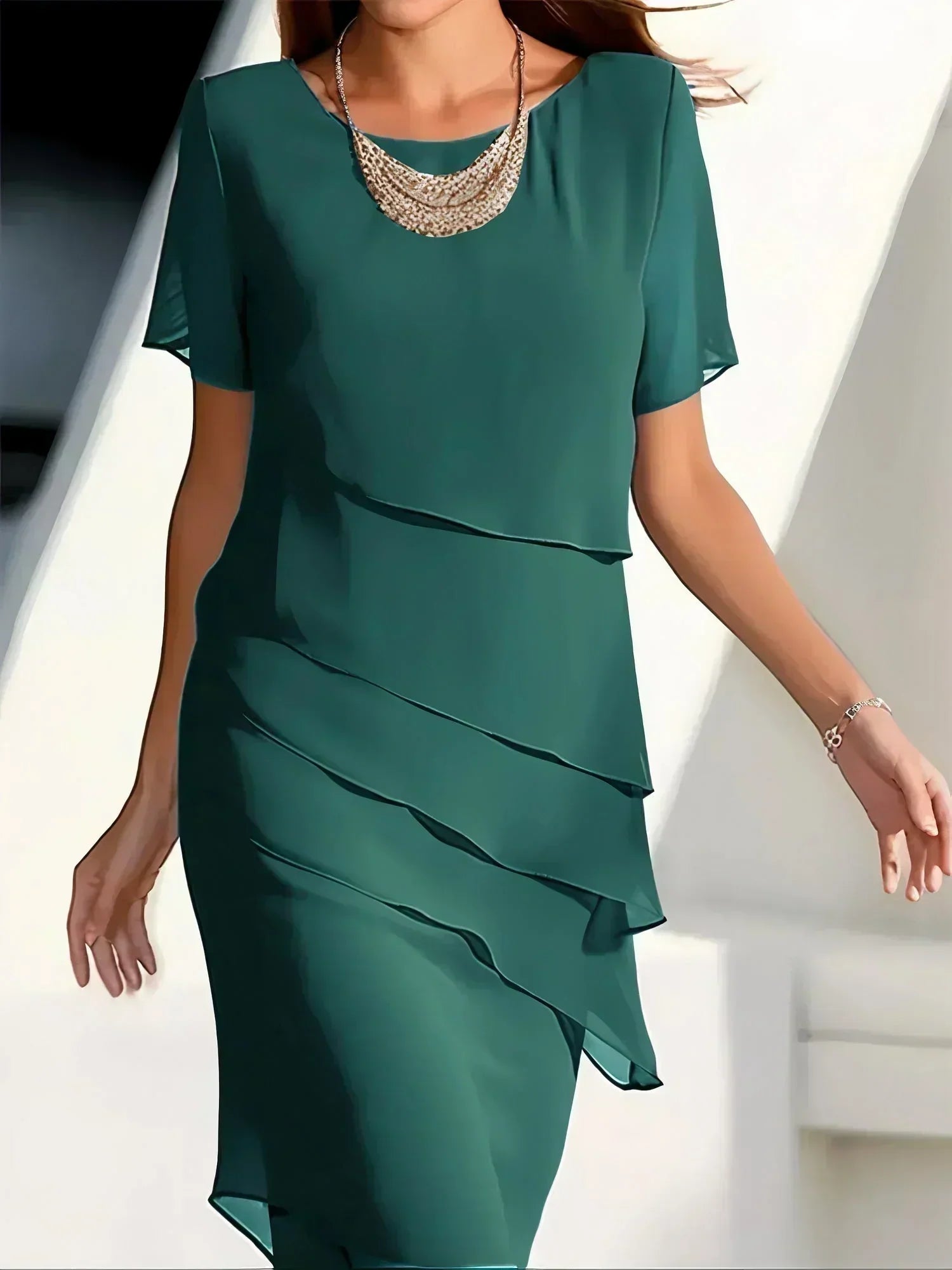Aria - Robe en Chiffon Superposée Intemporelle
