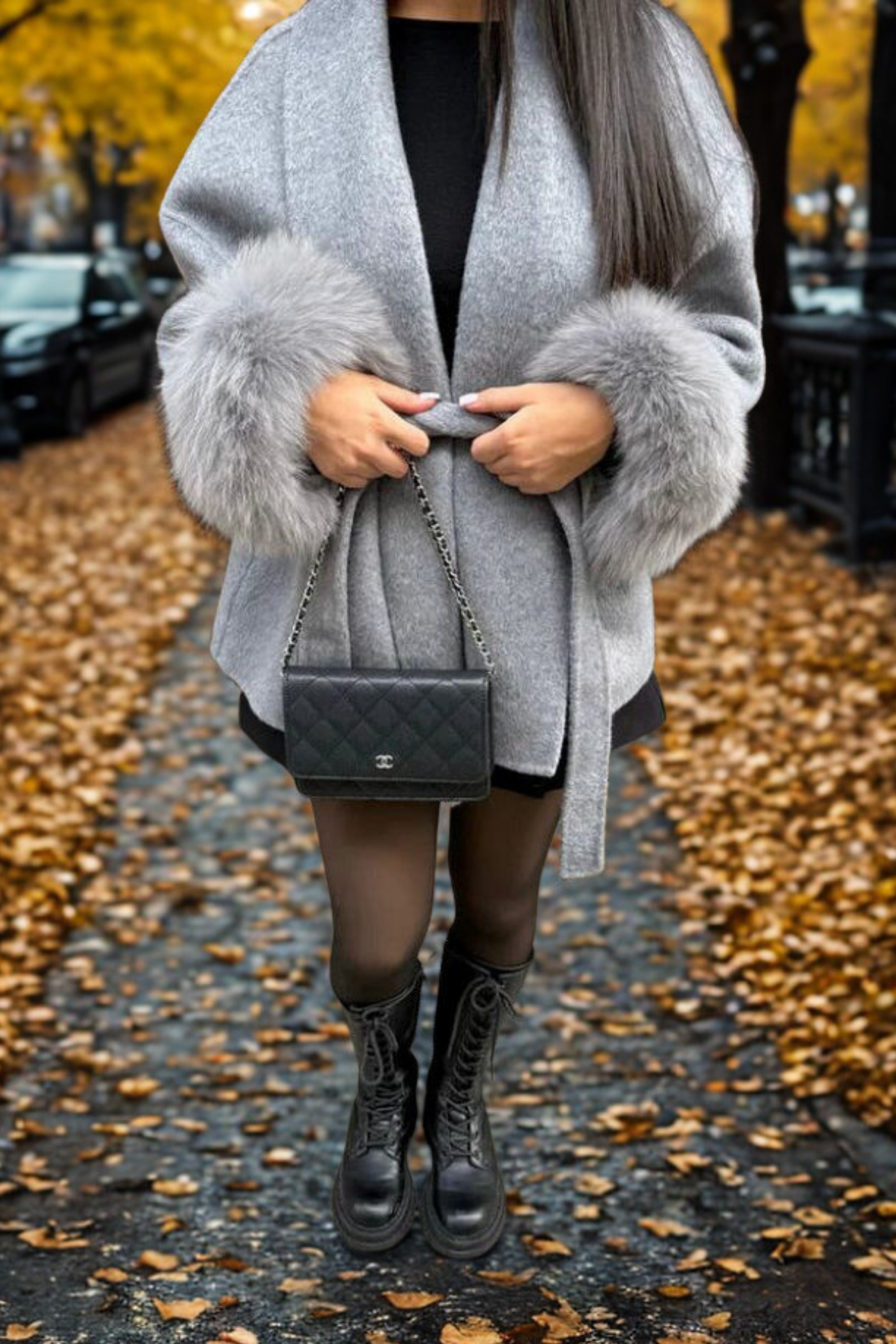 MANTEAU EN FOURRURE SYNTHÉTIQUE