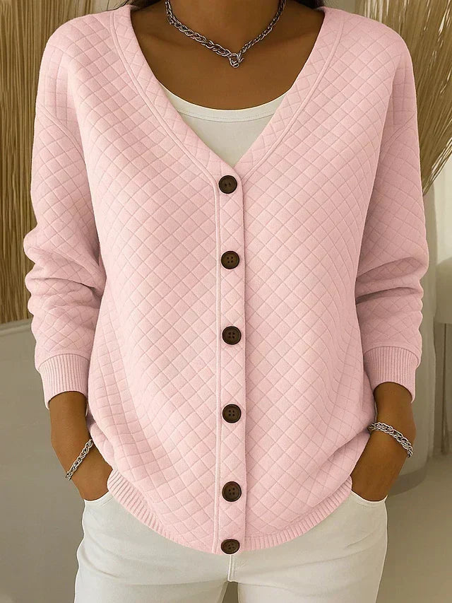 Leonor | Veste en Tricot Matelassée avec Boutons