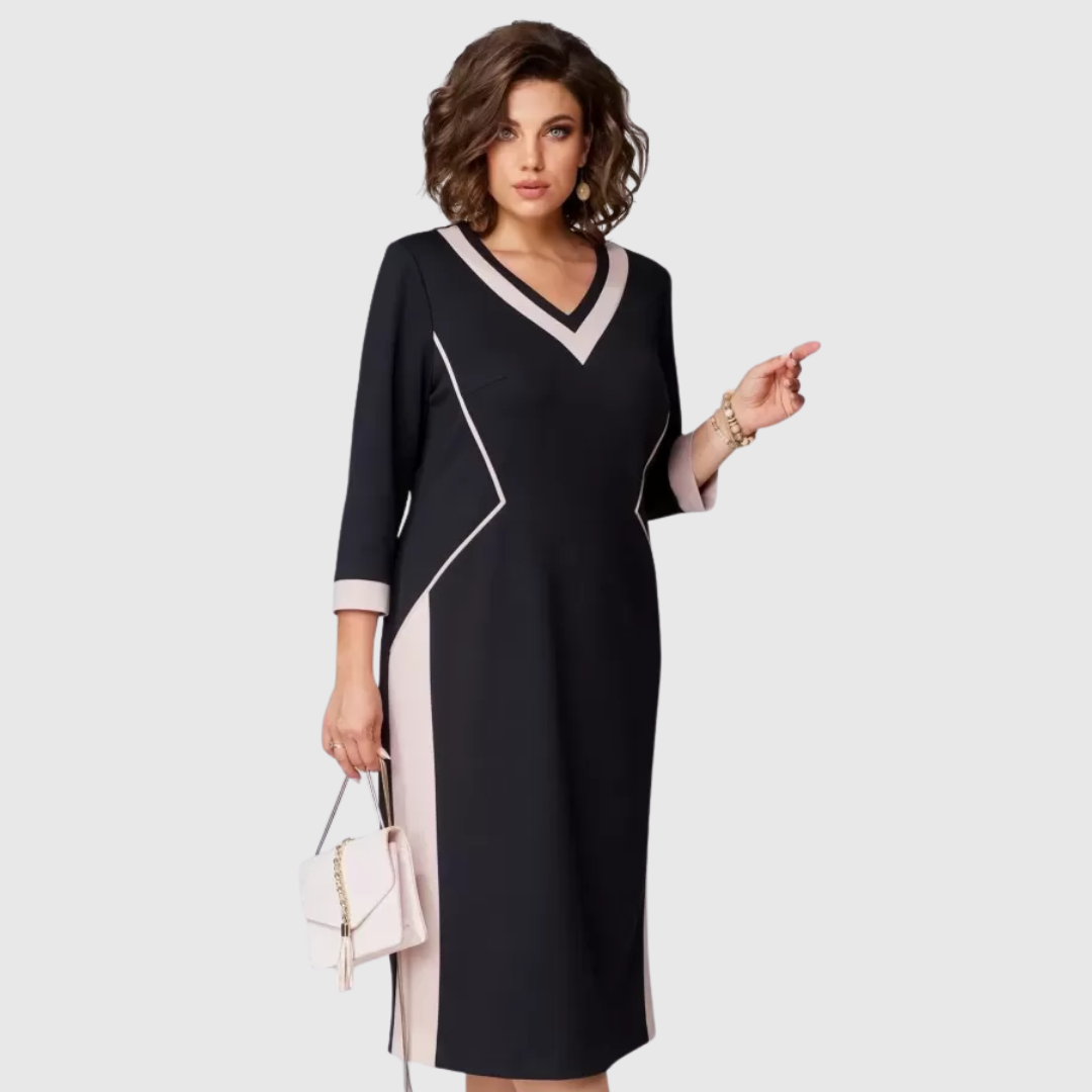 Fenna Grace | Robe Midi Élegante à Col V