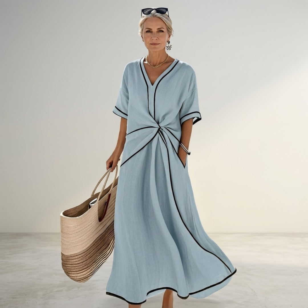 Lyra - Robe à Col V Détendue