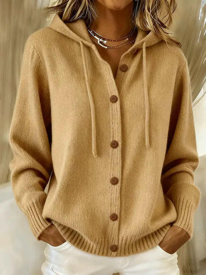 Begoña | Veste en Maille avec Capuche et Boutons