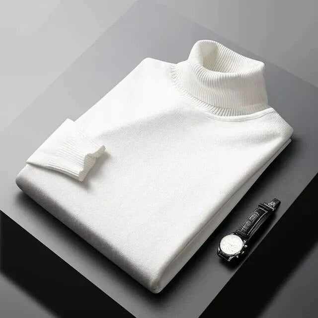 PULL EN MAILLE À COL ROULÉ POUR HOMME