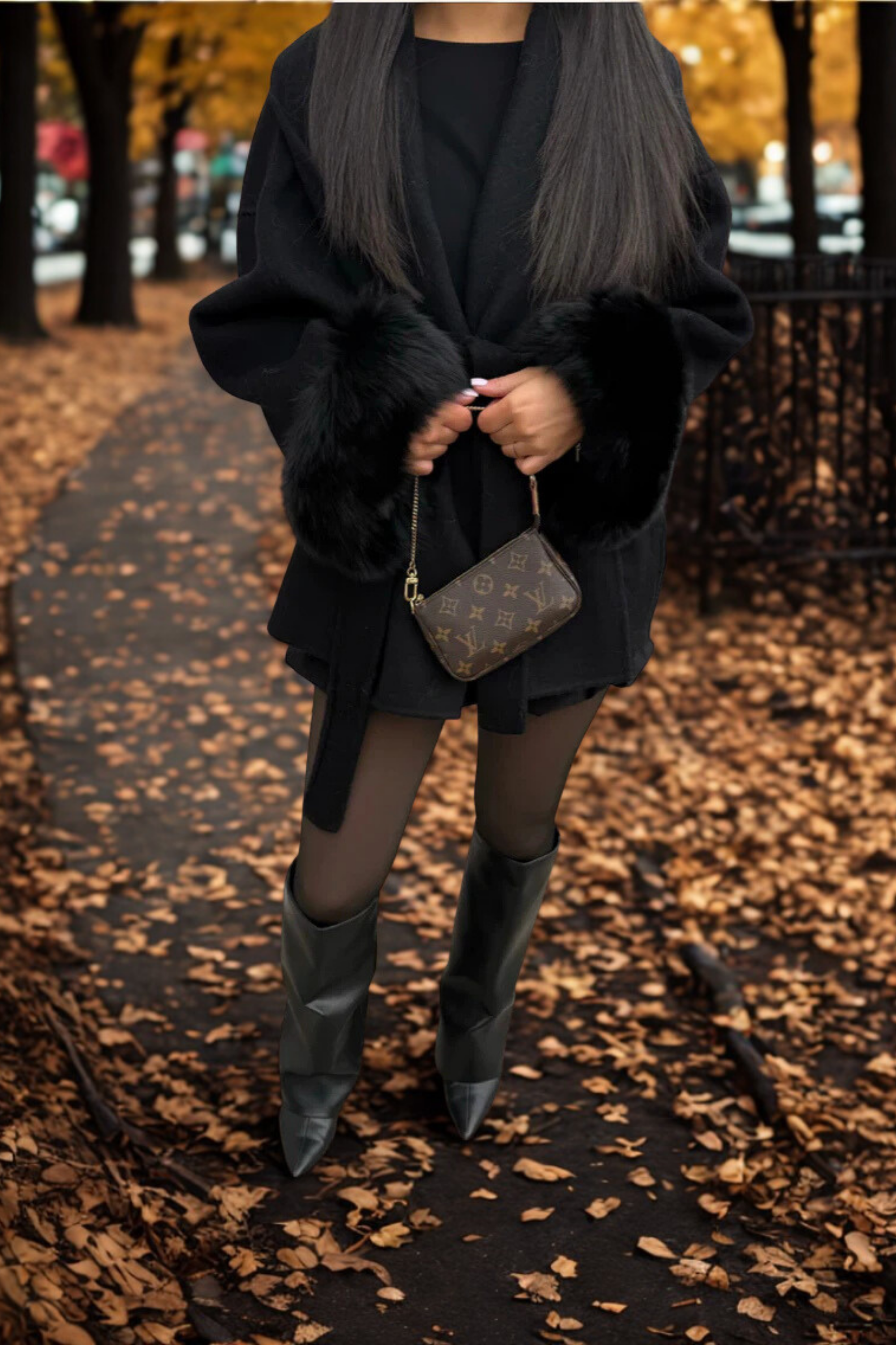MANTEAU EN FOURRURE SYNTHÉTIQUE