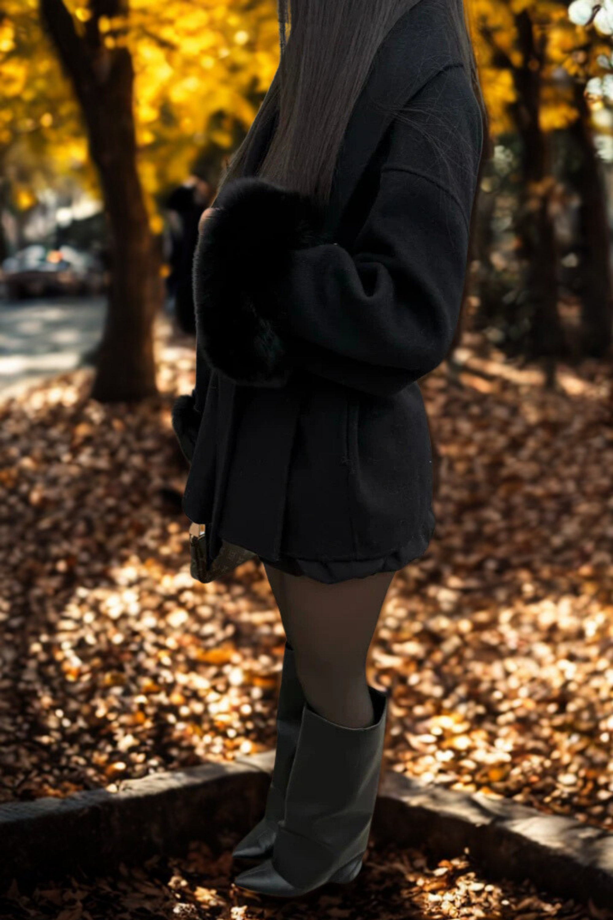 MANTEAU EN FOURRURE SYNTHÉTIQUE
