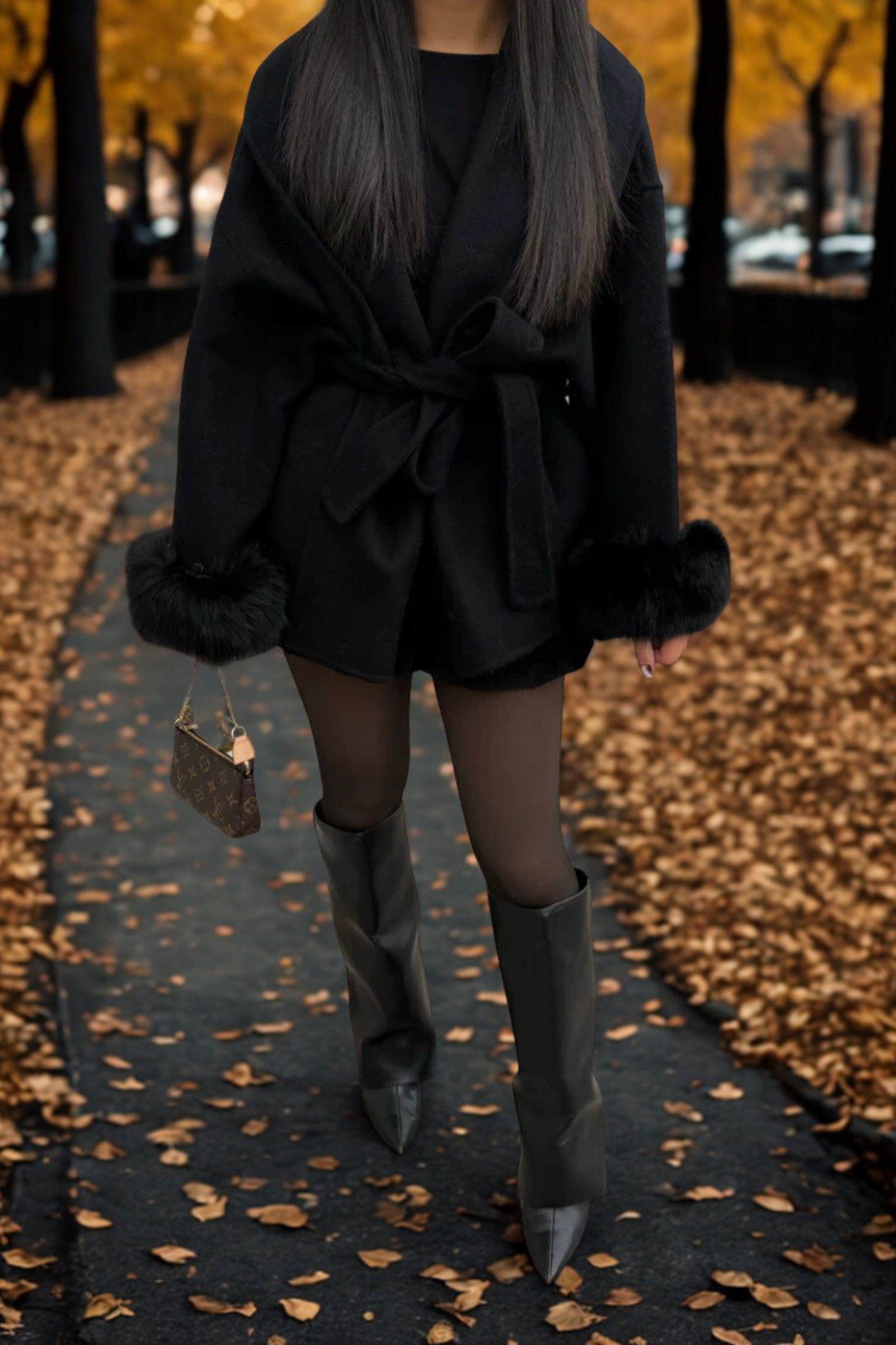 MANTEAU EN FOURRURE SYNTHÉTIQUE