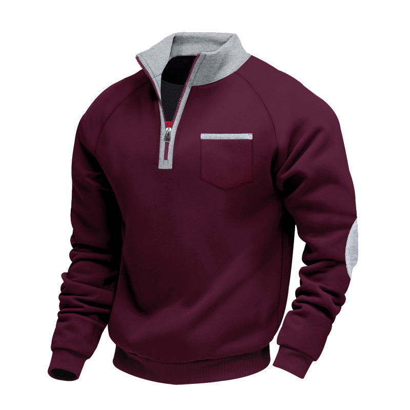 PULL EN POLAIRE AVEC MOITIÉ ZIP POUR HOMME