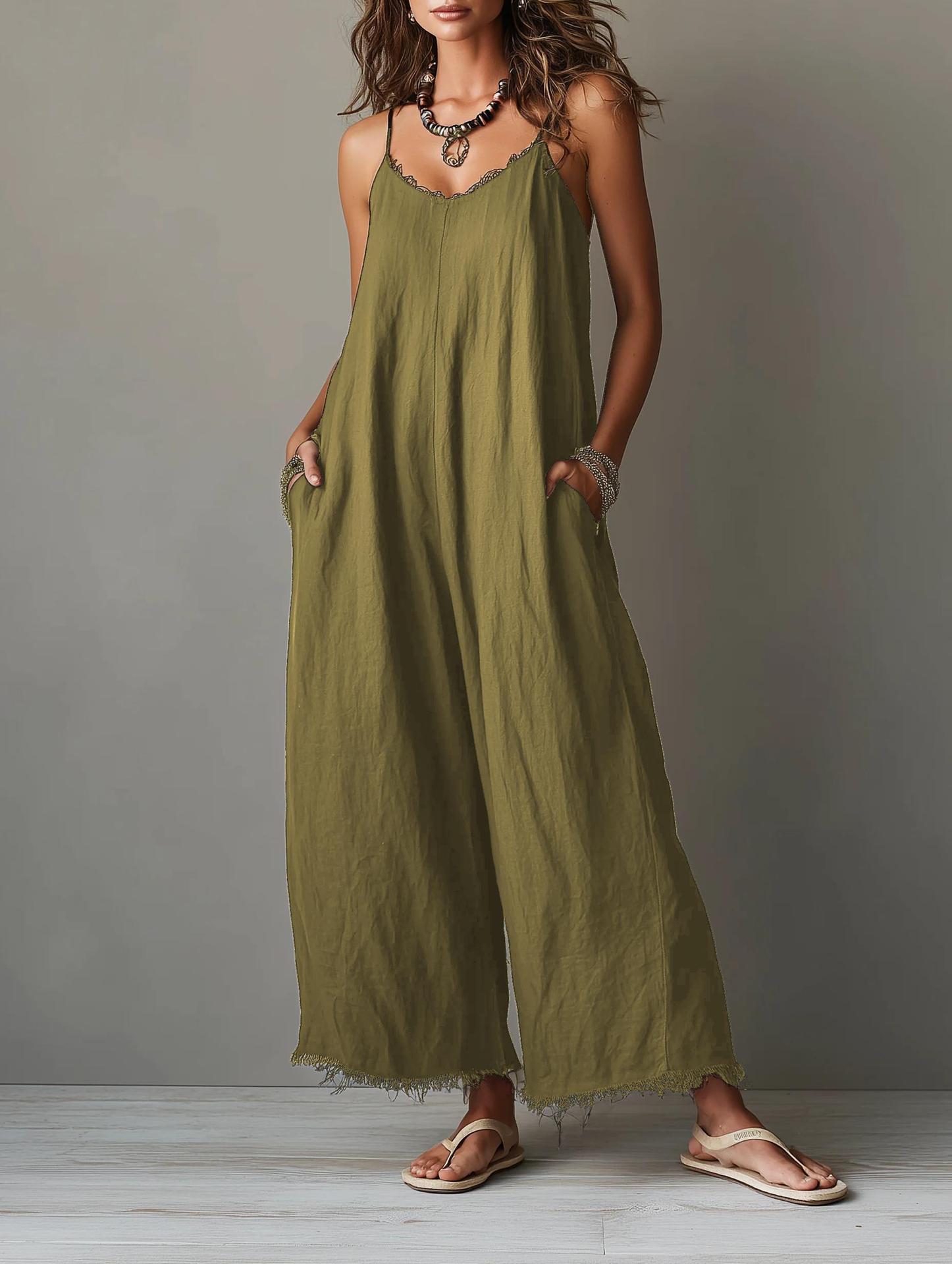 Pascale | Salopette Minimaliste en Lin pour Femme