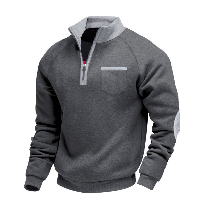 PULL EN POLAIRE AVEC MOITIÉ ZIP POUR HOMME