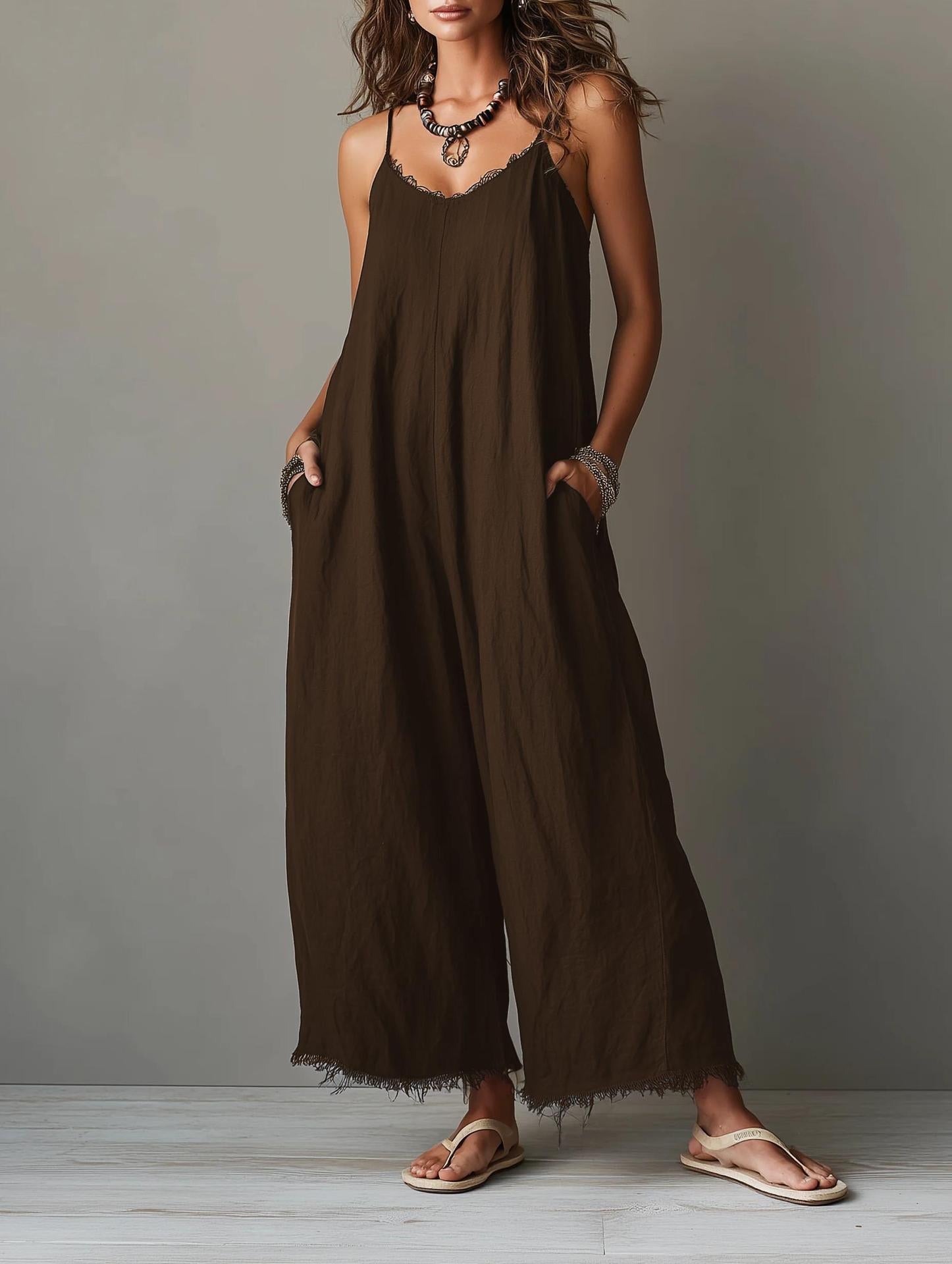 Pascale | Salopette Minimaliste en Lin pour Femme