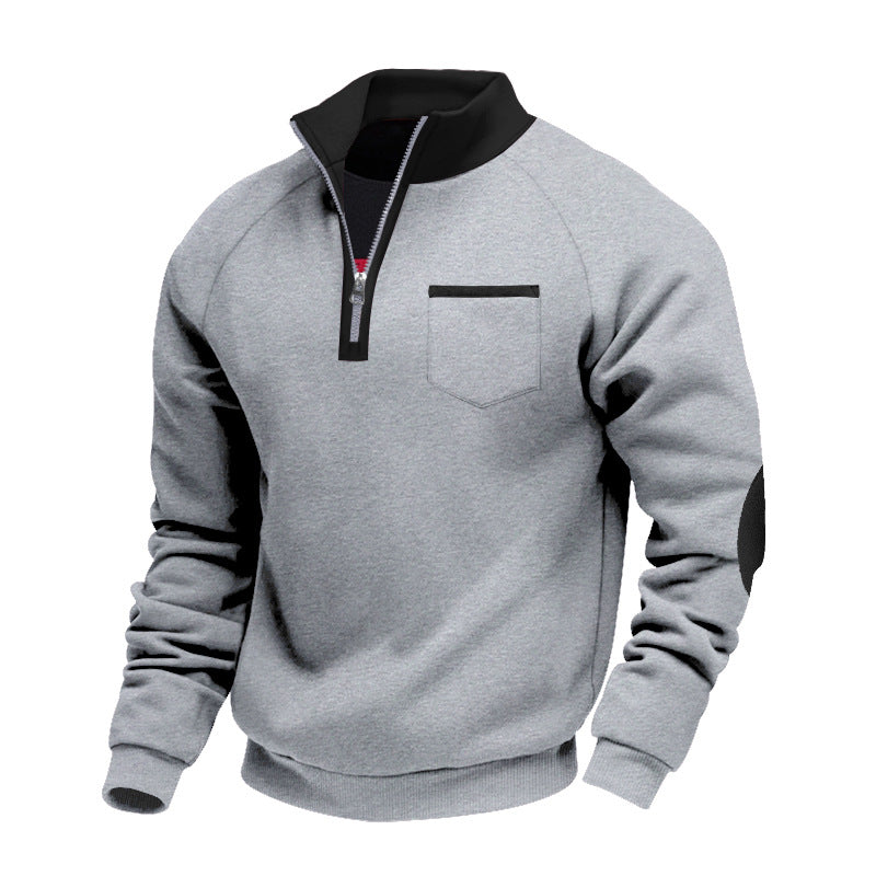 PULL EN POLAIRE AVEC MOITIÉ ZIP POUR HOMME