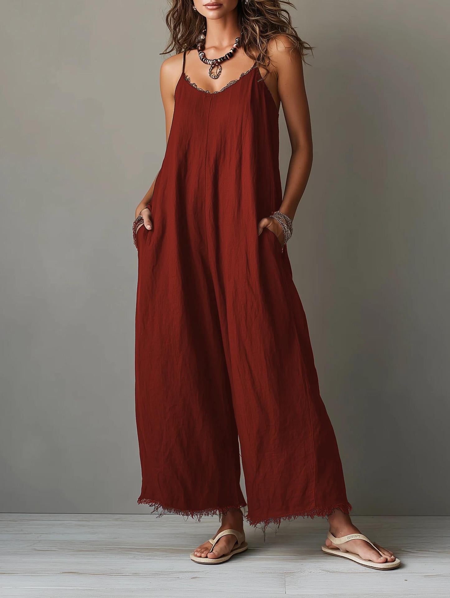 Pascale | Salopette Minimaliste en Lin pour Femme