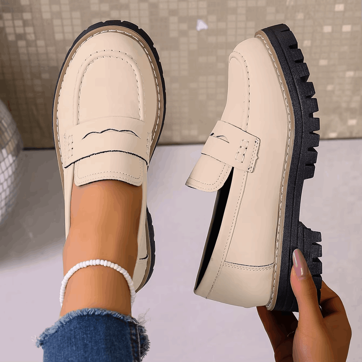 Valérie | Mocassins à semelle crantée
