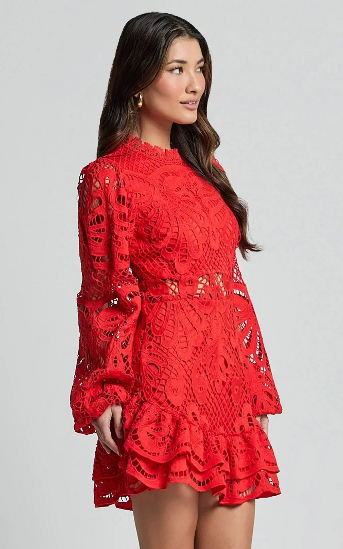 Lilly - Robe Mini Élégante à Col Montant