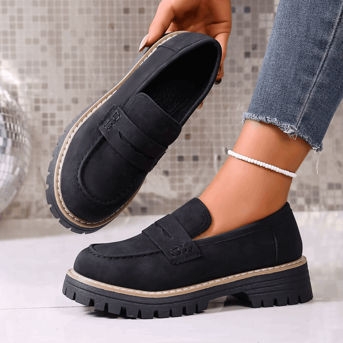 Valérie | Mocassins à semelle crantée
