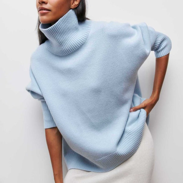 Mylène | Pull Col Roulé Oversize En Coton