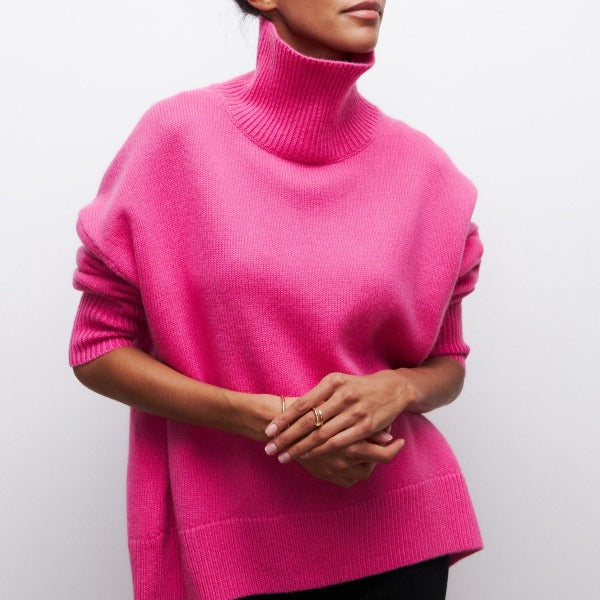 Mylène | Pull Col Roulé Oversize En Coton