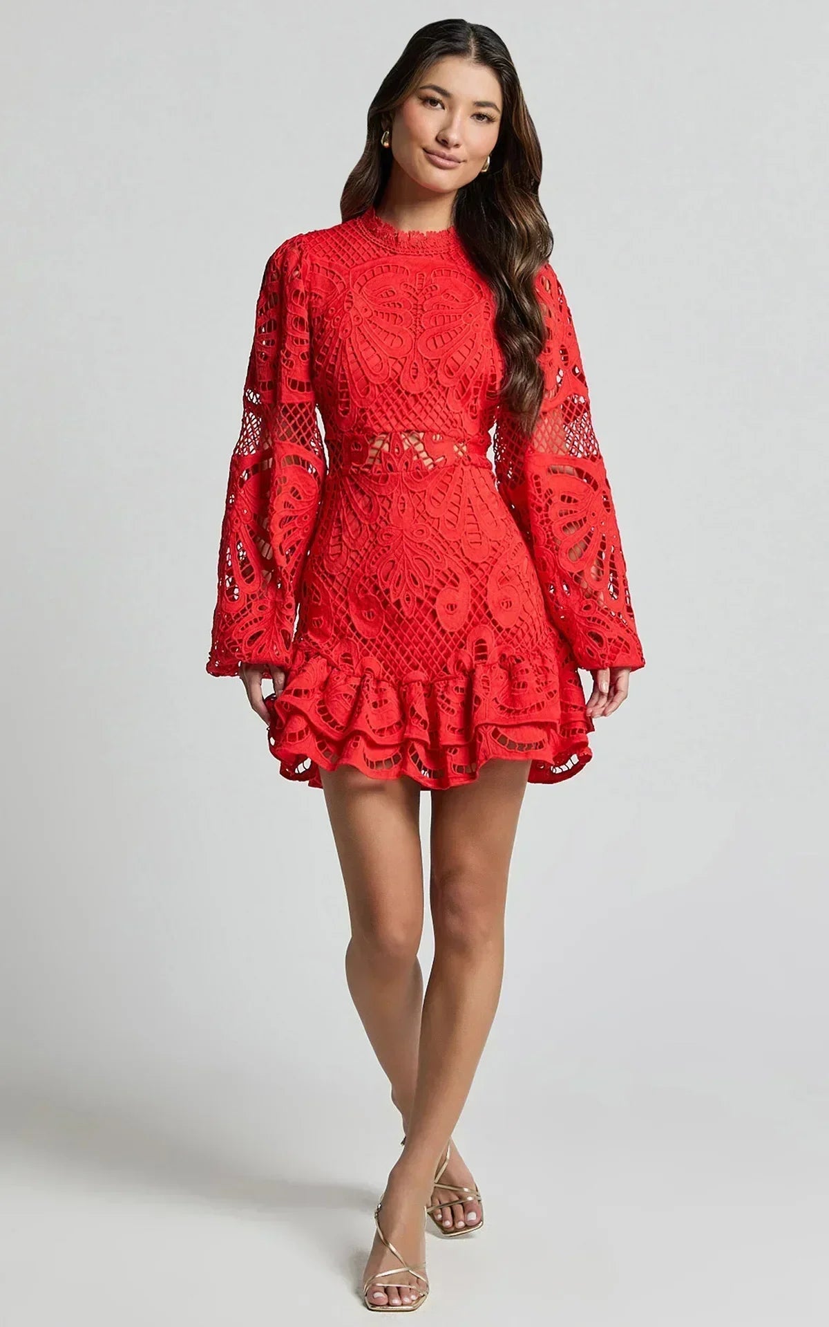 Lilly - Robe Mini Élégante à Col Montant