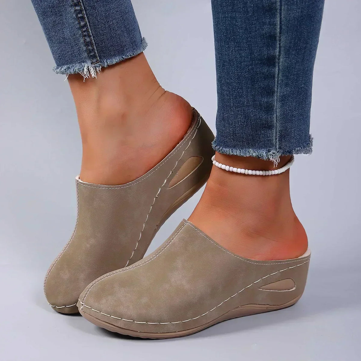 Hortense | Chaussons Ouverts à Intérieur Bouclé