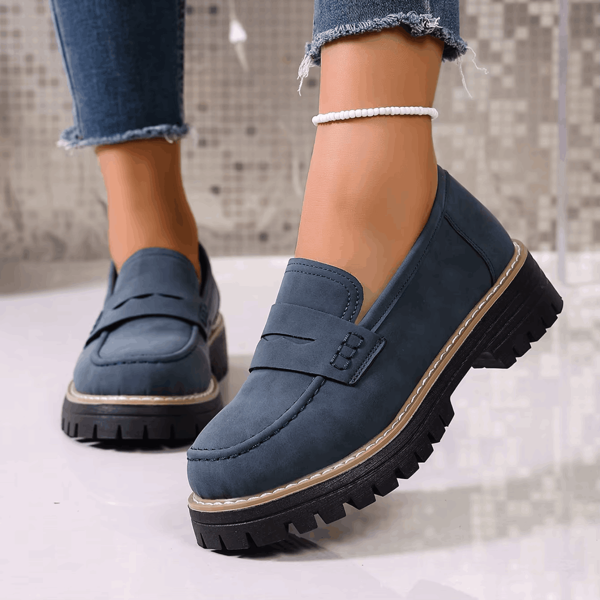 Valérie | Mocassins à semelle crantée