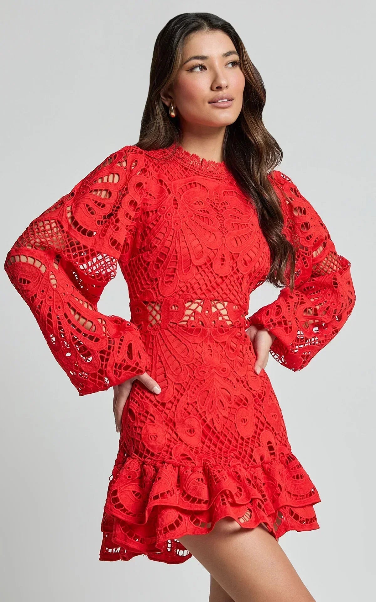 Lilly - Robe Mini Élégante à Col Montant