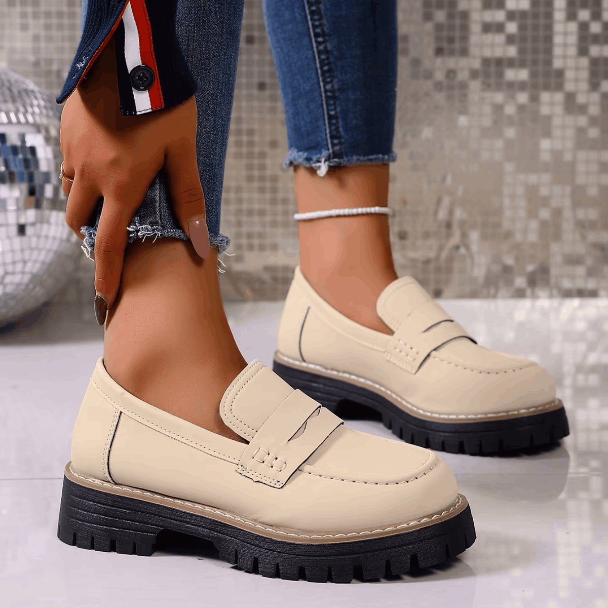 Valérie | Mocassins à semelle crantée