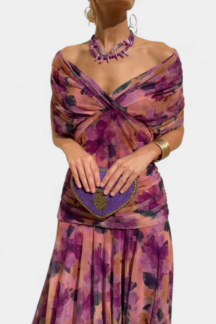 Freya - Robe Florale Viscose Évasée