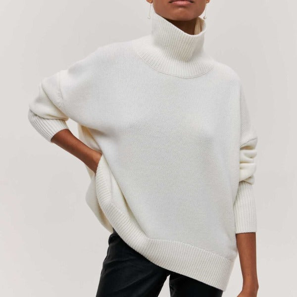 Mylène | Pull Col Roulé Oversize En Coton
