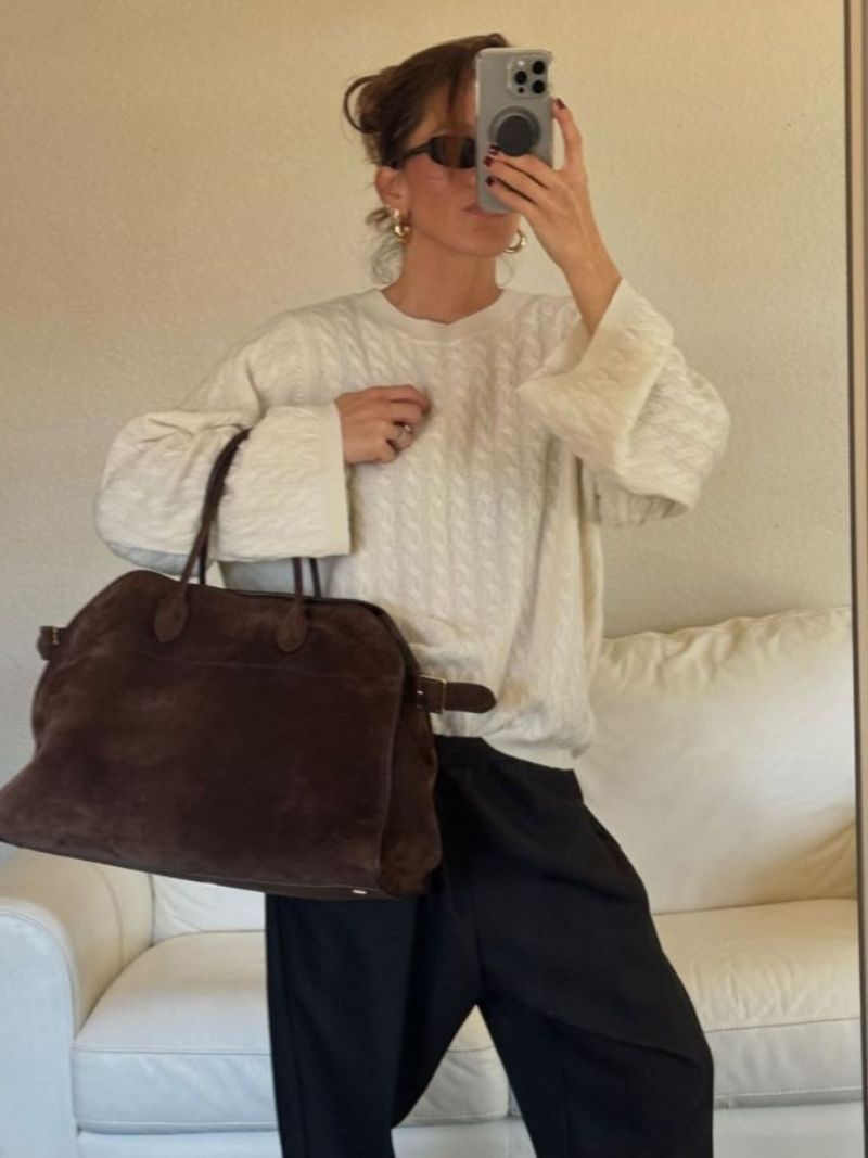 Soera – Sac Cabas Oversized de Luxe Aspect Suède