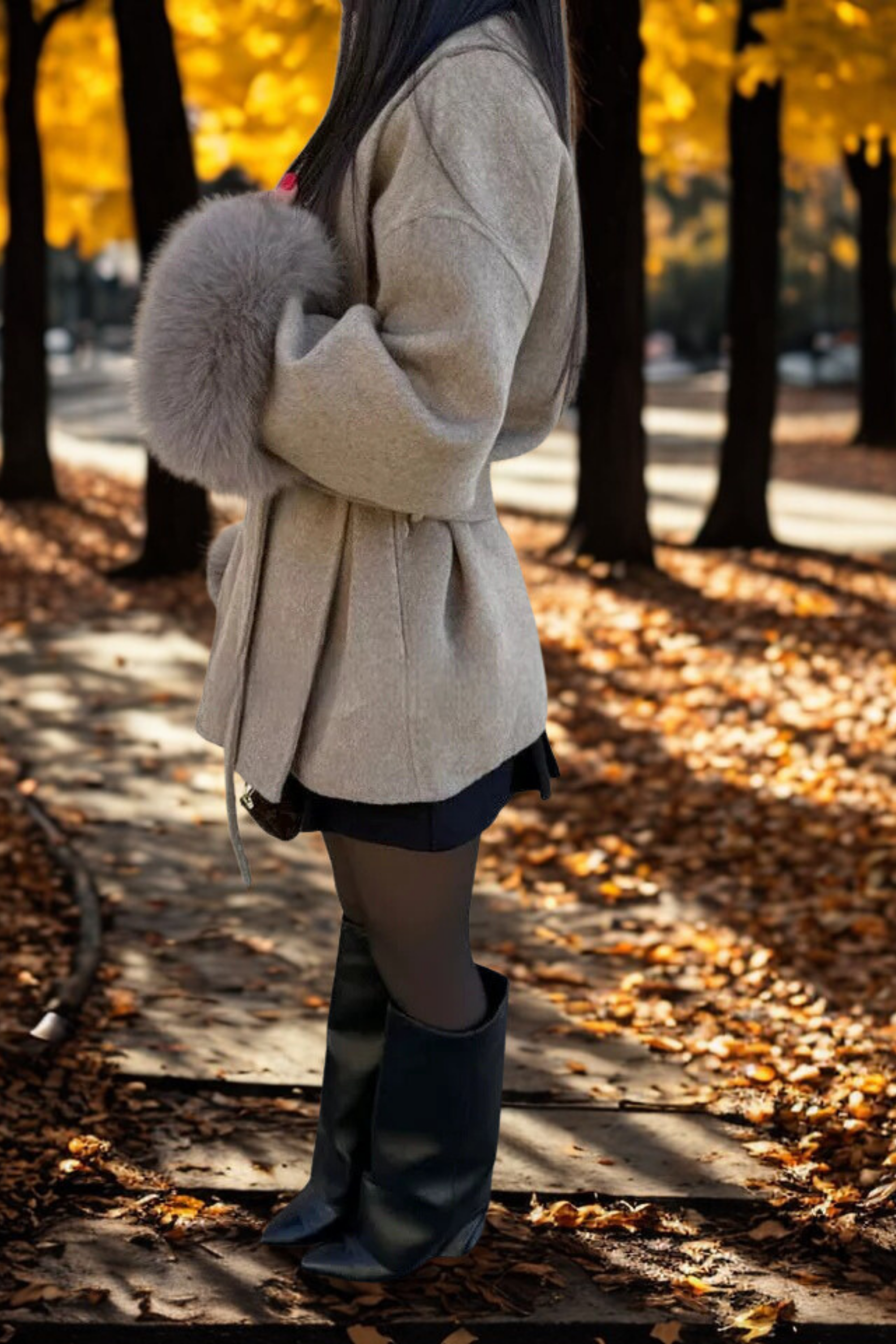 MANTEAU EN FOURRURE SYNTHÉTIQUE