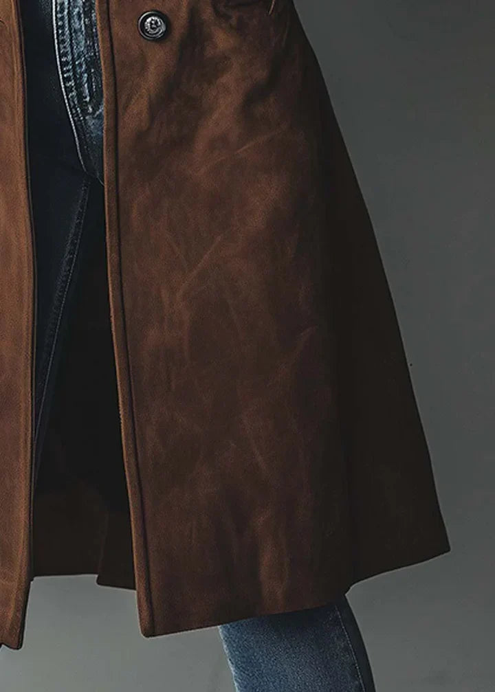 Sylvie | Manteau Élégant À Texture Suédée