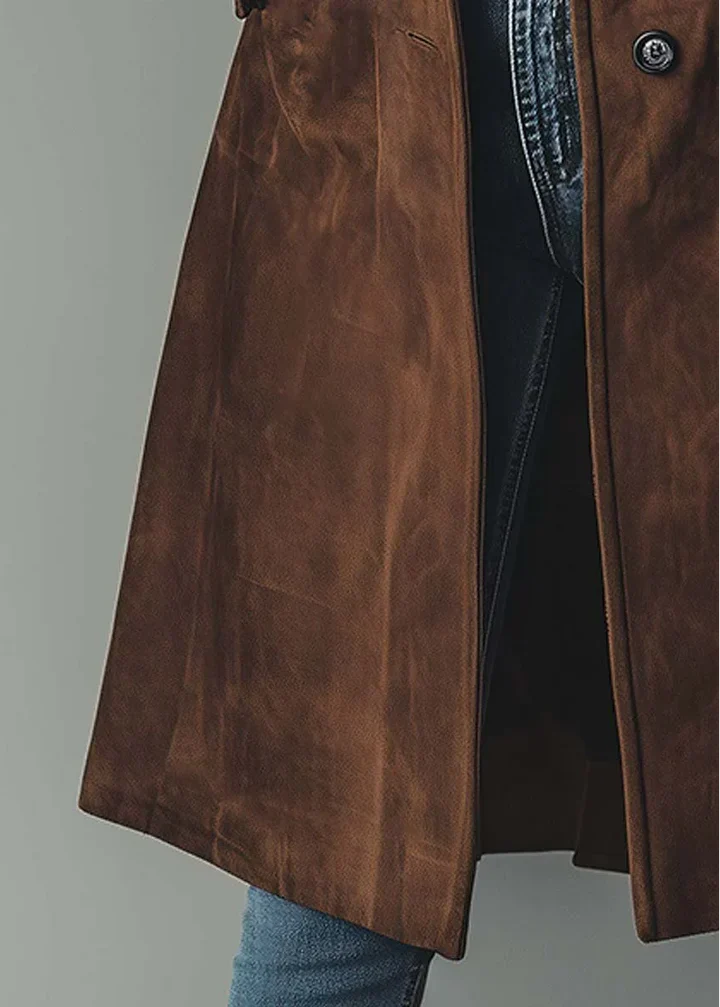 Sylvie | Manteau Élégant À Texture Suédée