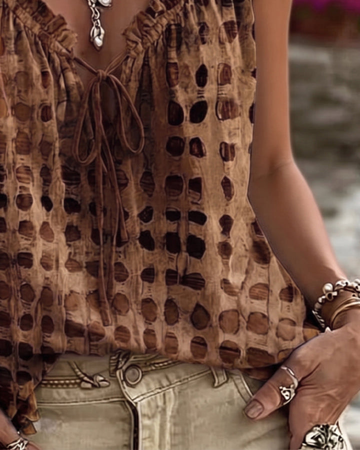 Tank Tops Polka Dot Imprimé Volant